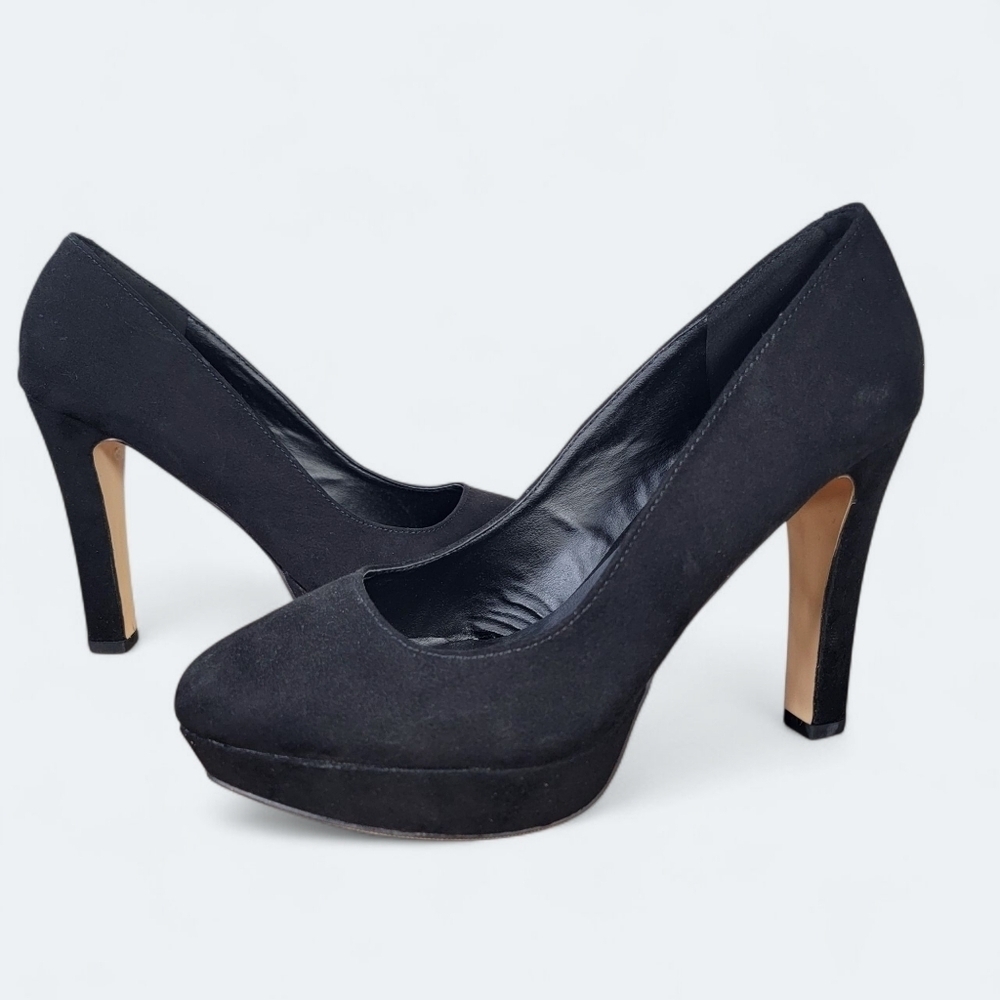 Madden NYC Statue Black High Heels Size Platform Size 10 Faux Suede